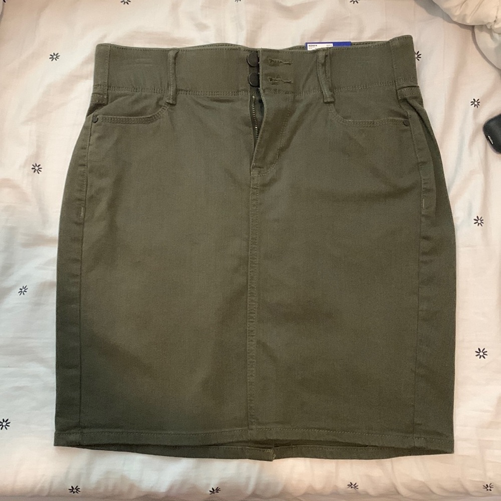 dark green long skirt